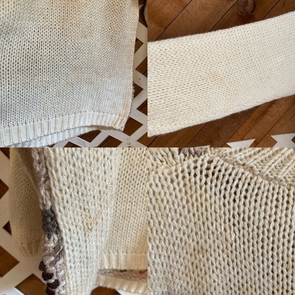 Vintage chunky 3D look Fall floral sweater size L - Picture 12 of 16